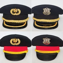 Белая Кепка с моряком и авиалиний, униформа, костюм для вечеринки, косплей, для сцены, плоская, темно-синяя, военная Кепка для взрослых мужчин и женщин