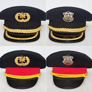 

Ship Sailor White Airline Captain Hat Uniform Party Costume Cosplay Stage Performce Flat Navy Military Cap For Adult Men Women