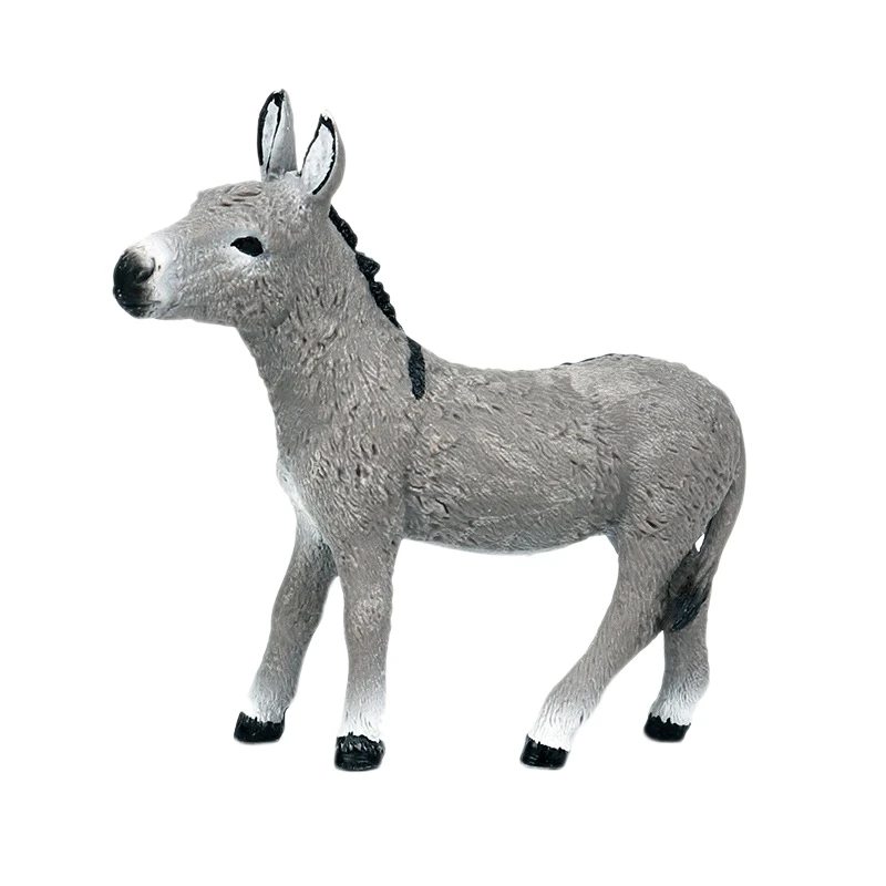 

New Solid Simulation Wild Animal Donkey Model Farm Buttercup Toy Ornaments