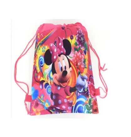 9 шт. рюкзак с рисунком Минни Микки Маус из нетканого материала на шнурке школьная сумка для покупок LUHONGPARTY - Цвет: F
