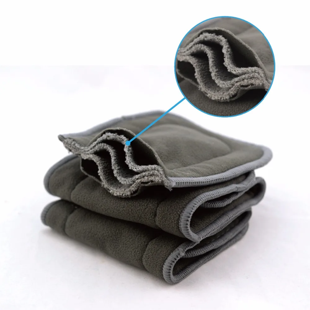 

Free shipping 50pcs High Absorbent Organic 5- Layers Baby Urine Mat Charcoal Bamboo Insert