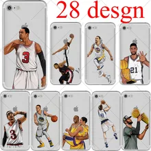 ciciber basketball Cartoon Curry McGrady Kobe Bryant soft silicone phone cases cover for iphone 6 6S 7 8 plus 5S SE X Coque