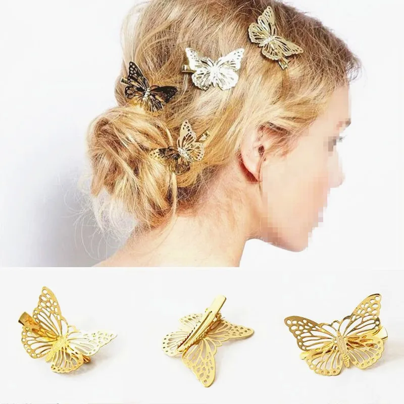 

Selling fashion Women Shiny Golden Butterfly Hair Clip Headband Hairpin Accessory Headpiece Best Gifts Wholesale