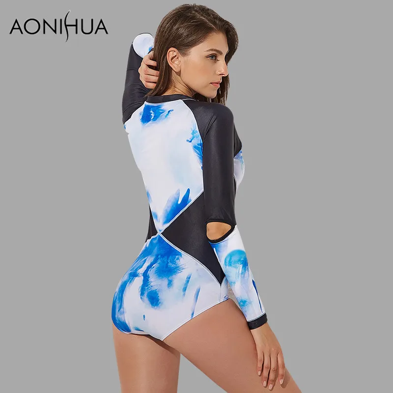 Aonihua 2018 Новый Дизайн Гидромайки Лоскутная боди Купальники для малышек Женский Push
