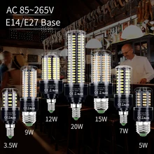 E14 LED D'ampoule De Maïs 220 V Ampoule lampe à LED E27 Ampoules SMD5736 Aucun Clignotement Lustre Lumière De Bougie 28 40 72 108 132 156 189 LED s