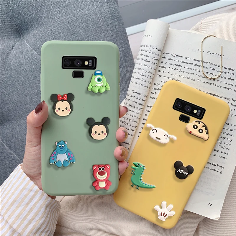 

cute 3D cartoon mickey minnie dinosaur case for Samsung Galaxy note 10 plus pro 9 8 5 matte silicone soft back cover funda capa