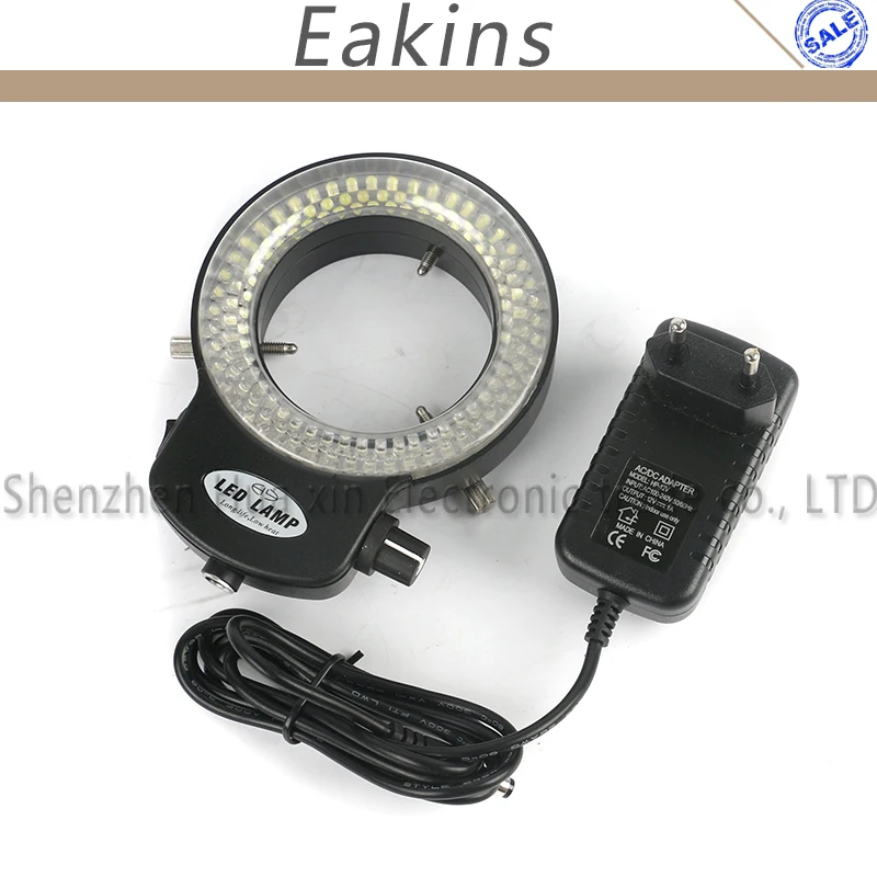 144 светодиодный кольцевой светильник микроскопио осветитель лампа для промышленного Видео Стерео микроскоп с креплением объектива HDMI VGA USB камера