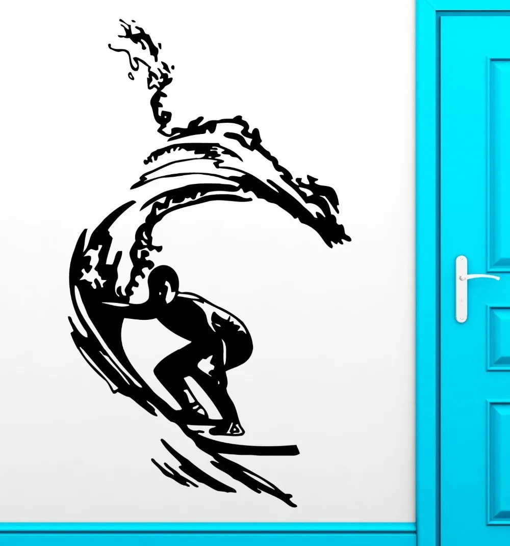 New arrival free shipping diy wallpaper Surf Sticker Surfing Decal