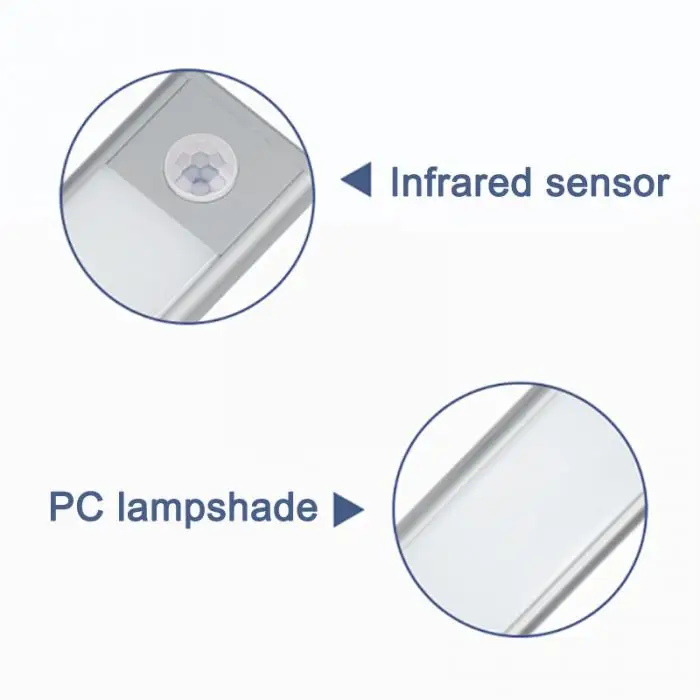 Портативный под шкаф светильник s светодиодный датчик движения шкаф светильник s палка-на Беспроводная световая панель для внутреннего шкафа Индукционная лампа_ WK