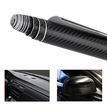 

DWCX Car Black Carbon Fiber 3D Auto Black Wrap Sticker Film Decal Roll Accessories DIY Decor For Toyota Suzuki Ford Peugeot Kia