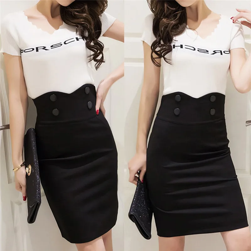 Мода Осень сексуальная тонкая женская юбка-карандаш Высокая талия эластичный Сплит OL женские юбки женская юбка офисная плюс размер S-5XL