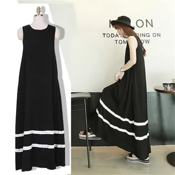 

hot Summer plus size Loose O-Neck women's dress for Pregnant women female Women's clothing Sleeveless breathable FASHION