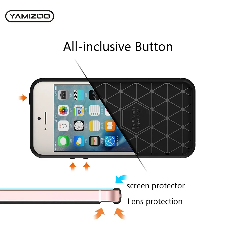 YAMIZOO Back Cover For iPhone se 5 5s Case Silicone Soft Thin Coque Red Black Phone Cases For iPhone 5s se 5 Carbon Case Luxury (16)