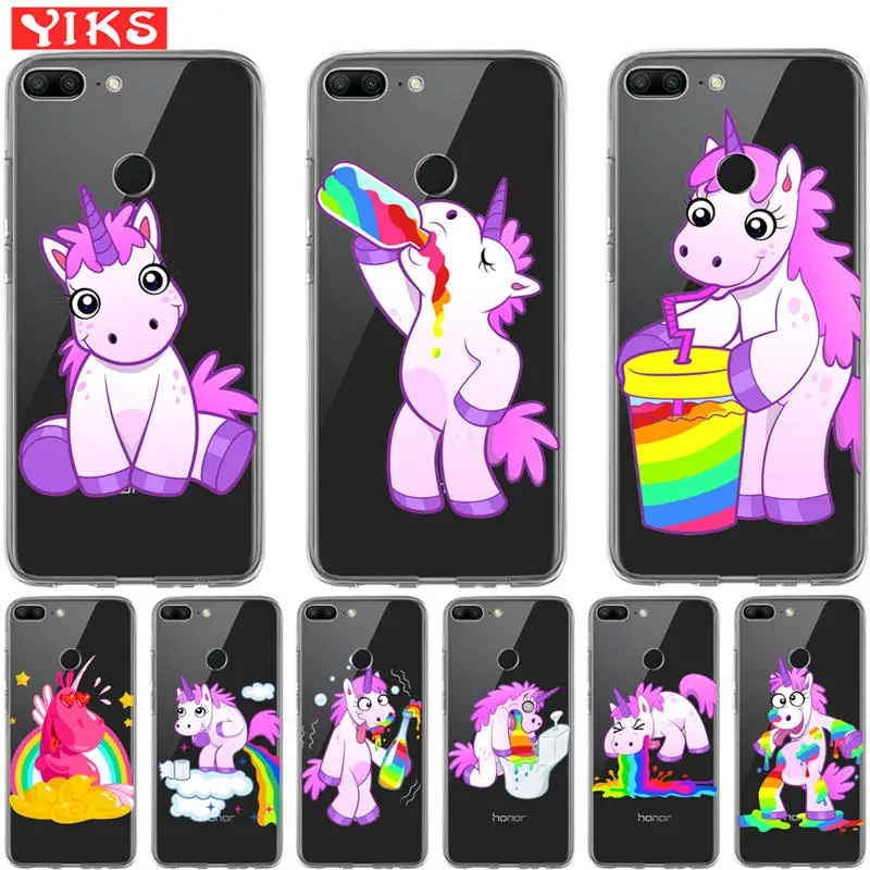 

Luxury Rainbow horse unicorn Coque For Huawei Honor 10 9 8 Lite 7 7A 7X 7C Por 6A 6X Silicone Case Cover Fundas Capinha Etui