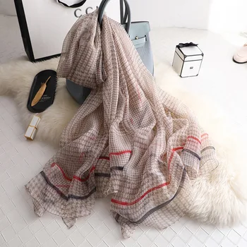 

Houndstooth 2019 spring summer women scarf print big size shawls and wraps for lady silk scarves pashmina beach stoles foulard