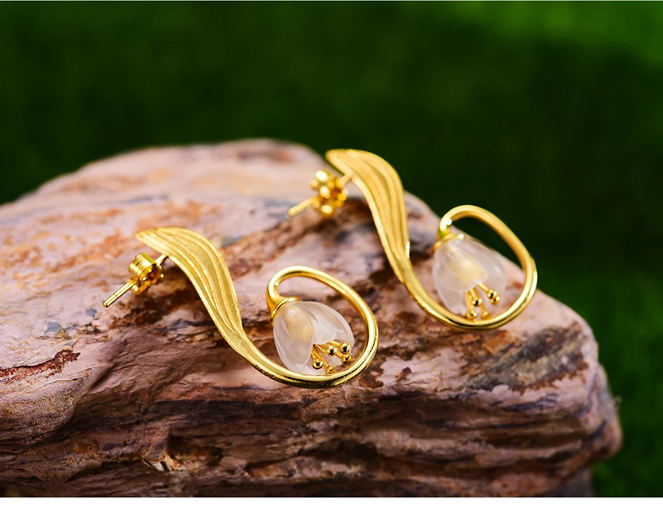 jóias finas natural cristal de ouro lírio