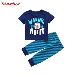 Seartist/комплект одежды для маленьких мальчиков, весенне-летний комплект из 2 шт. с короткими рукавами, футболка + штаны, Bebes, леггинсы, одежда