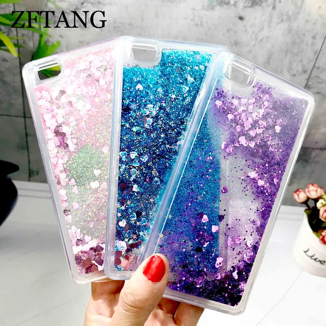 Best Price ZFTANG Glitter Liquid Case For Huawei P8 Lite Case Silicone Soft TPU Phone Cases For Coque Huawei P8 Lite 2016 Case Back Cover