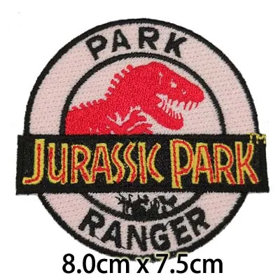 Парк Юрского периода Динозавр вышитый значок вышитый Железный на патч, Ranger мир Юрского периода Одежда DIY Ткань аксессуары - Цвет: 02