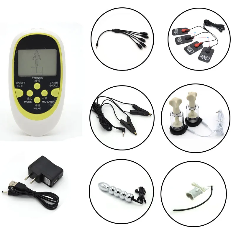 Electro Shock Kits Penis Rings Massager Nipple Sucker Nipple Pads Anal