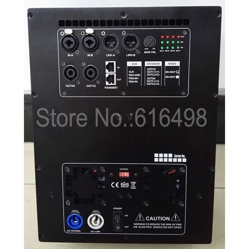 

3 Way Professional Speaker Plate Amplifier 2 input 3 output Class D Amplifier Board With DSP processor around
