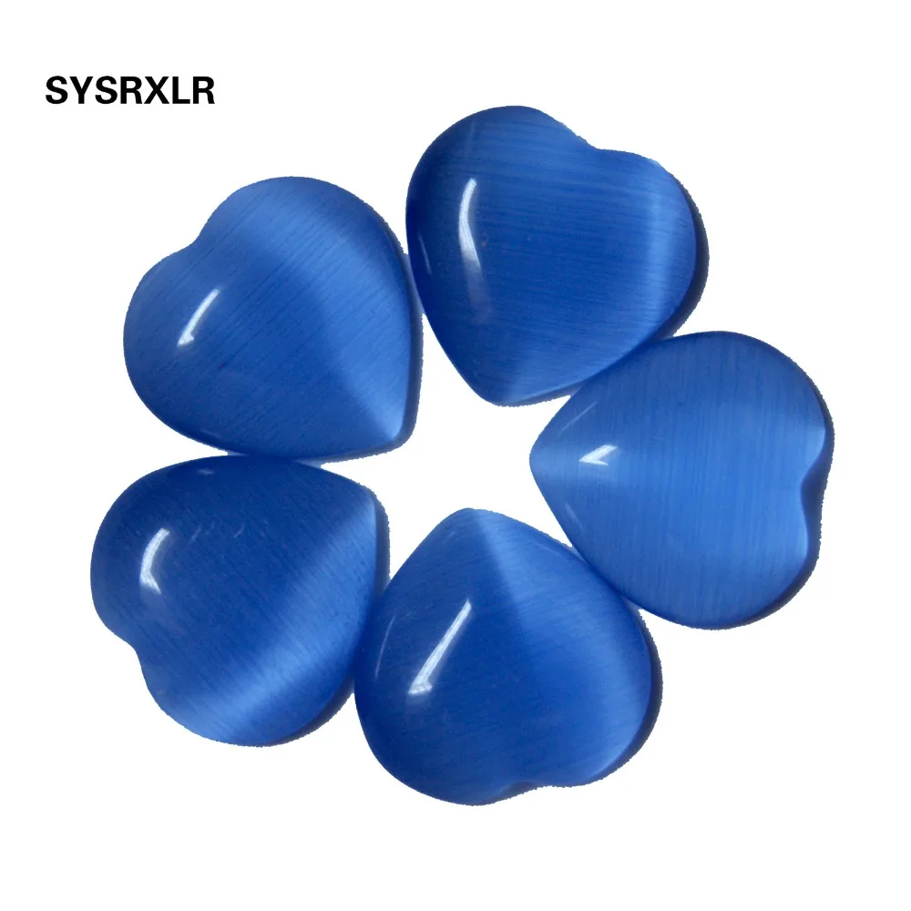Бусины в форме сердца с голубым опалом 12 мм 20 шт.|cat eye beads|beads for jewelry makingeye bead |