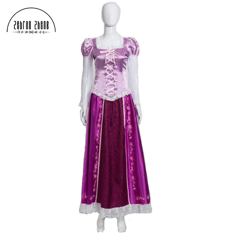 

New Arrival Rapunzel Princess Long Purple Cosplay Costume Dress For Women Girl Halloween Party Custom-Made Free Shipping