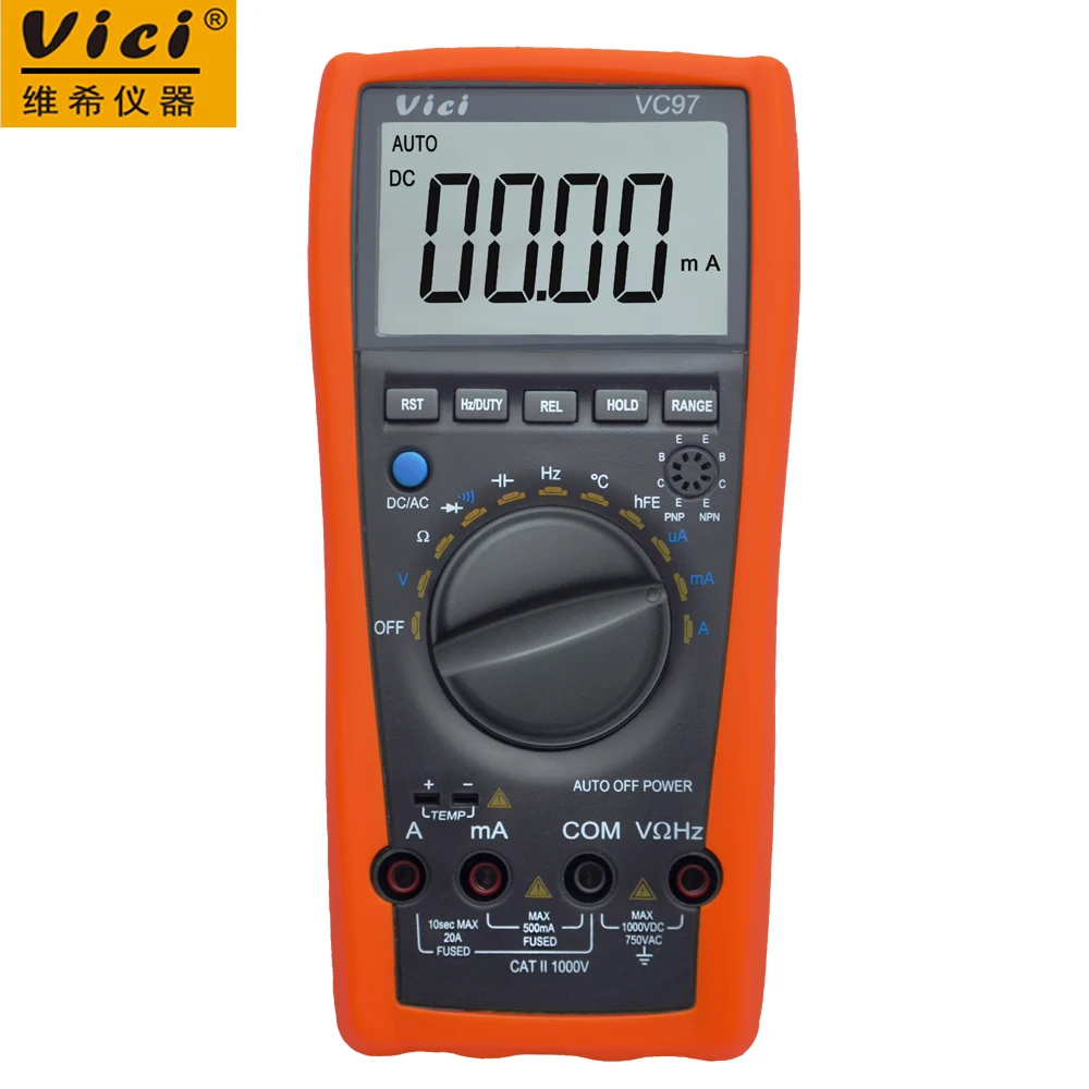 VICI VC97 3 3/4 цифровой мультиметр Вольтметр Амперметр AC DC Напряжение Ток Сопротивление Емкость Частота тестер с сумкой