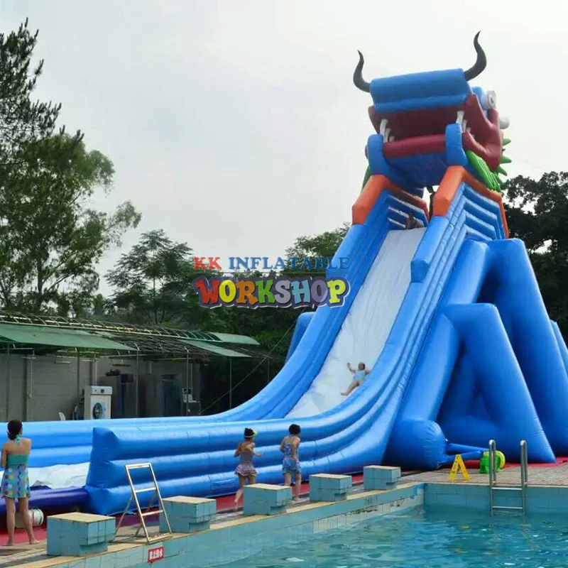 tobogan de agua de dragon hipopotamo parque de atracciones piscina inflable grande