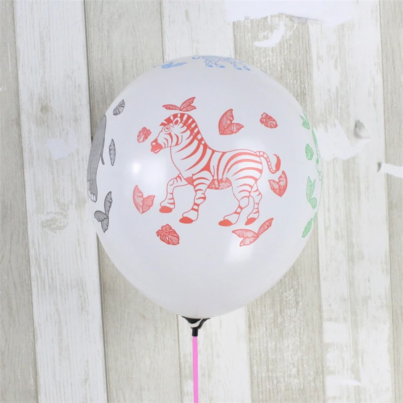 10 шт./лот 12 дюймов Мультяшные животные латексные шарики с принтом надувные воздушные шары с днем рождения украшения шары поставки