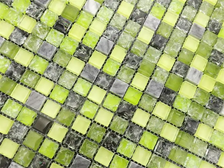 home improvement green ice crackle glass mixed