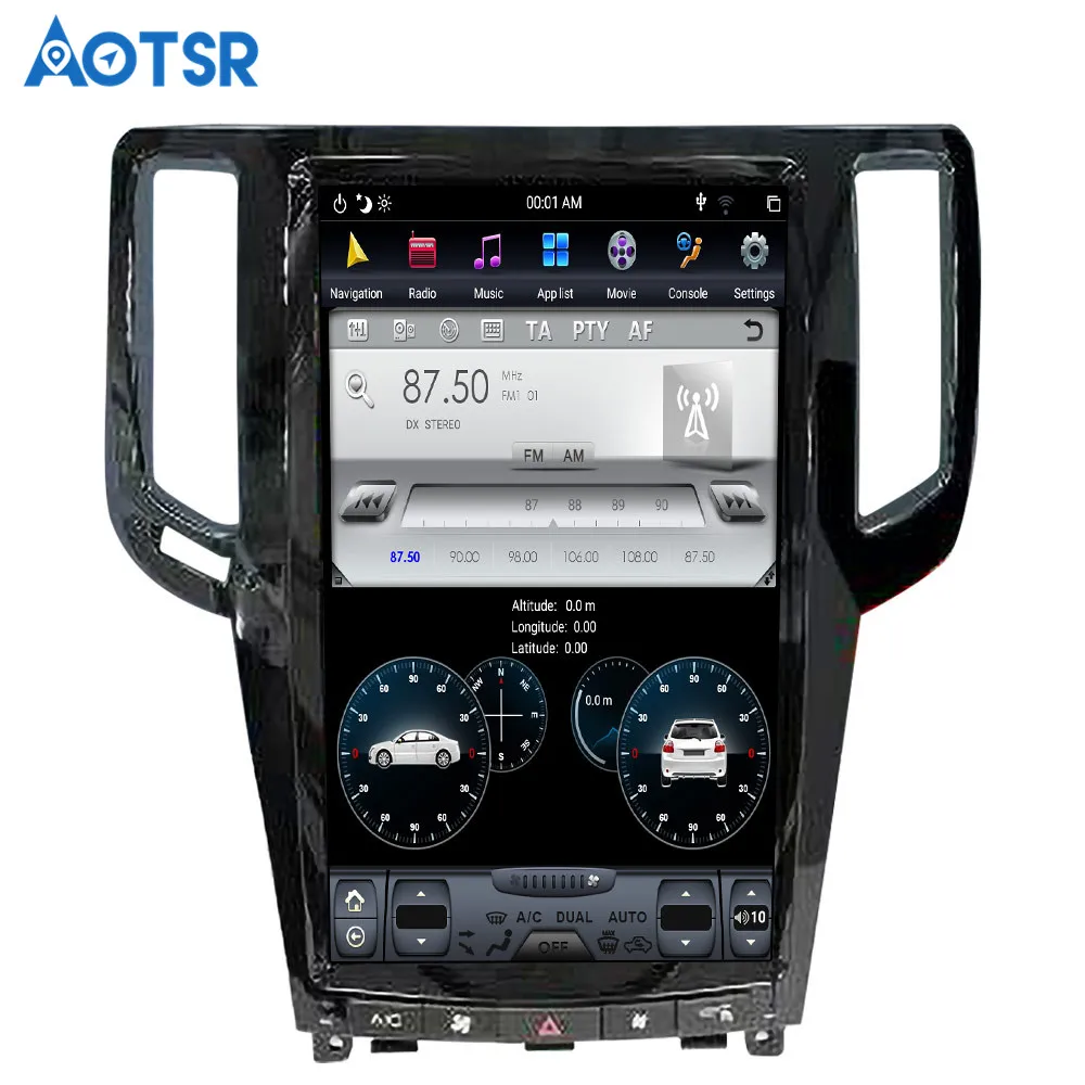 Cheap Android8.1 4+64GB 13.6 inch Car No DVD Player GPS Navigation For Infiniti G37 G35 G25 G25 G37S headunit multimedia tape recorder 3