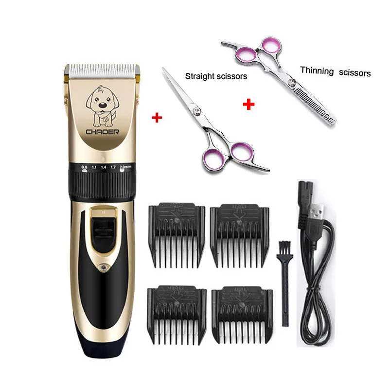 

USB Rechargeable Pet Dog Hair Trimmer Electric Animal Grooming Cutter Haircut Machine Shaver Scissors Haircut Clipper 110-240V