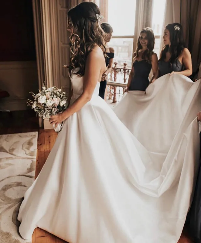 2019-simple-satin-wedding-dresses-with-pocket-sweetheat-a-line-sweep-train-beach-wedding-dress-custom-made-cheap-bridal-gowns-garden-wear (2)_