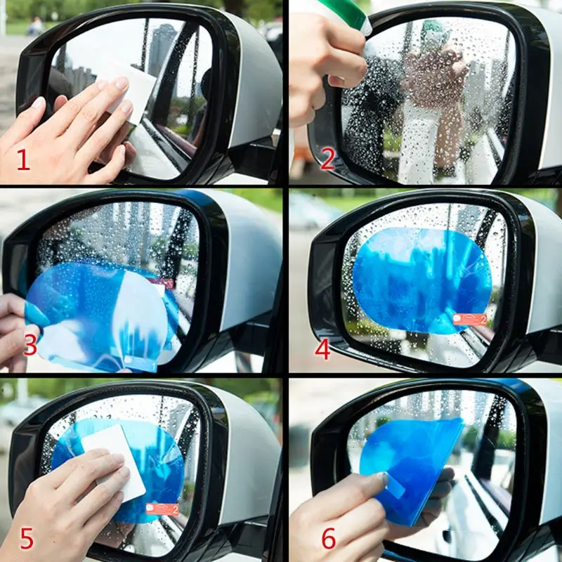 Car-Styling One Pair Car Anti Water Mist Films Anti-fog Coating Rainproof Rearview Mirror Protective Film Antifogging Anti-stain Car-Styling One Pair Car Anti Water Mist Films Anti-fog Coating Rainproof Rearview Mirror Protective Film Antifogging Anti-stain