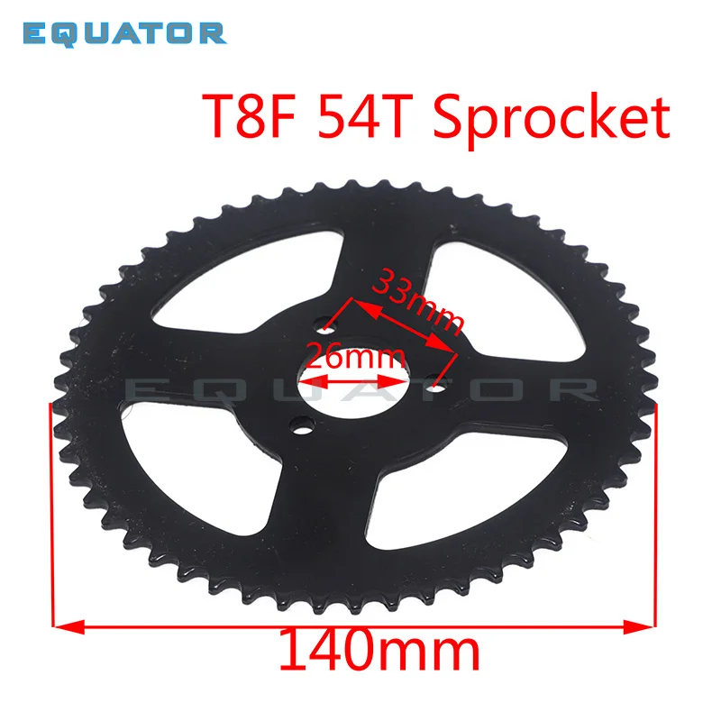 T8F 44 т 54 Т 64 Т 74 Т 26 мм/29 мм/35 мм/54 мм внутренний диаметр Звездочка для 47cc 49cc ход 2 Quad ATV Грязь Яма мини-мотоскутер багги - Цвет: 26mm 54T