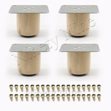 5*5 см Деревянный Цвет Сосны Неокрашенный диван с креслом Loveseat шкафы диванные ножки ноги набор из 4