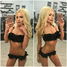 Sexy dámské bikiny s volánky na spodní části plavek