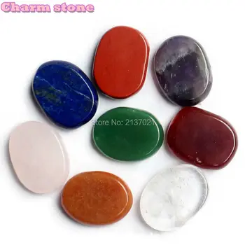 

2019 Hot Sale The 7 chakras Captain Energy Healing Point gems precious Energy stone 25*20 raw stone jewelry 18 colors