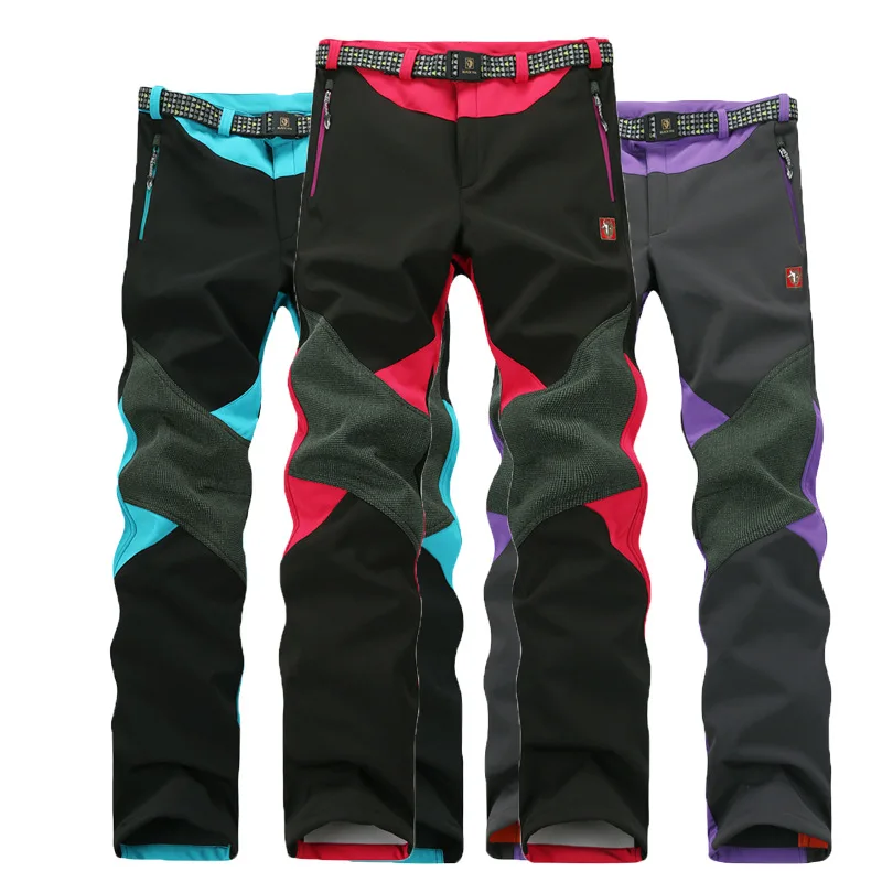 Pantalones de senderismo al aire libre impermeables a prueba de viento Softshell pantalones cálidos de lana térmica para esquí Camping pantalones de senderismo Pantalones de senderismo al aire libre impermeables a prueba de viento Softshell pantalones cálidos de lana térmica para esquí Camping pantalones de senderismo