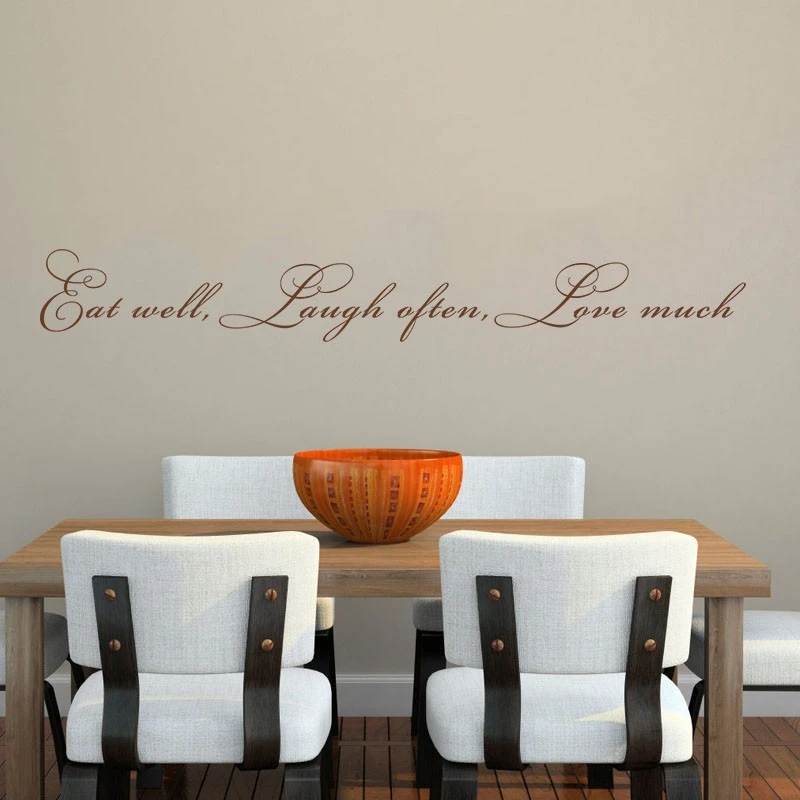 Manger Bien Rire Souvent Amour Beaucoup Cuisine Salon Sticker Citation Vinyle Wall Sticker 34 X 4 S Aliexpress