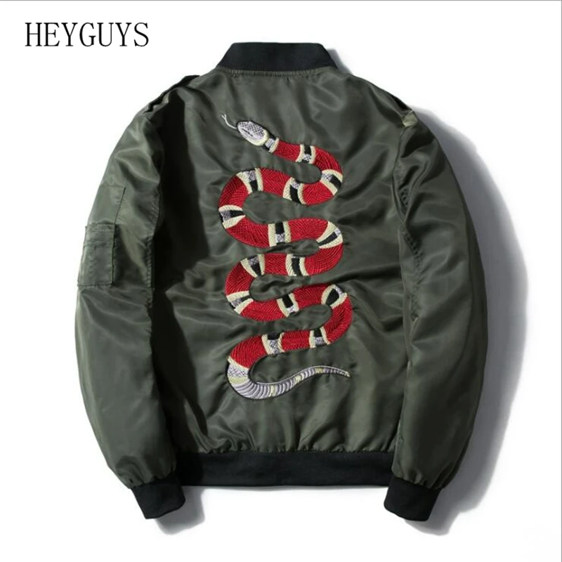 HEYGUYS вышивка куртка осень Ma1 куртка Бомбер пальто тонкая мужская хип-хоп мода уличная одежда размер США M L XL XXL XXXL XXXXL