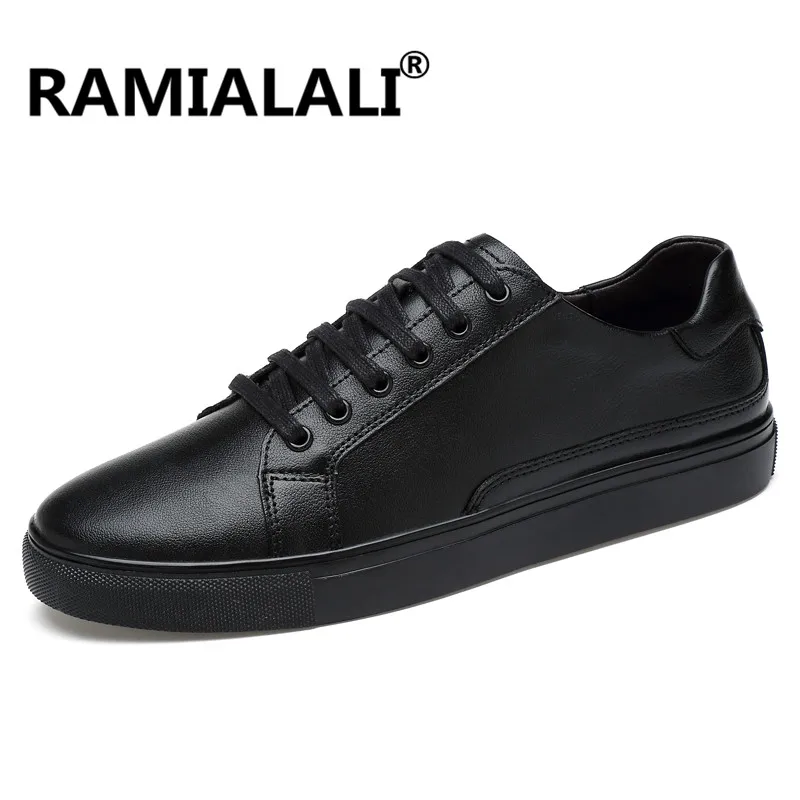 Ramialali большой размер 47 мужская обувь из натуральной кожи черные туфли из натуральной кожи Мокасины мужские мокасины обувь Итальянский дизайнер обуви