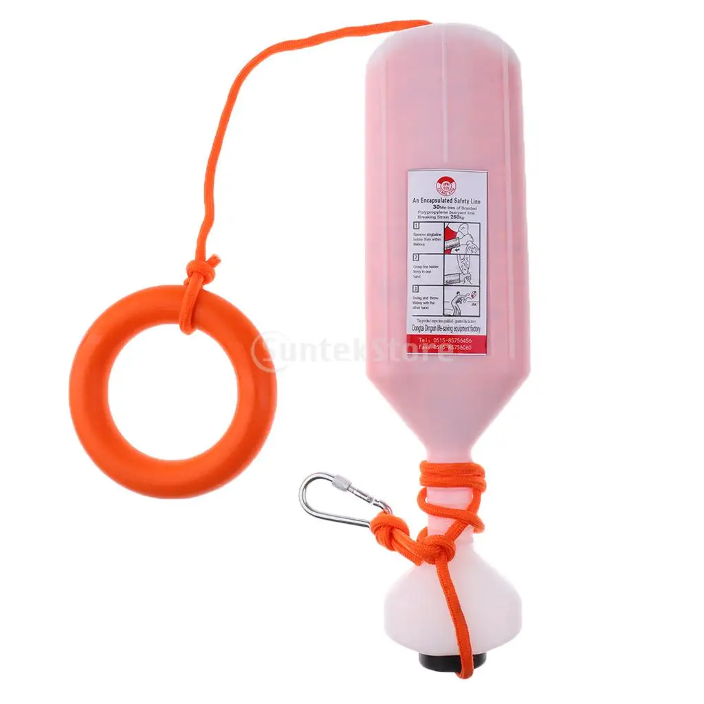 30m/45m High Strength Buoyant Water Rescue Line Rope Case /with Floating Ring/Safety Hook for Swimming Boating Yacht Sailing