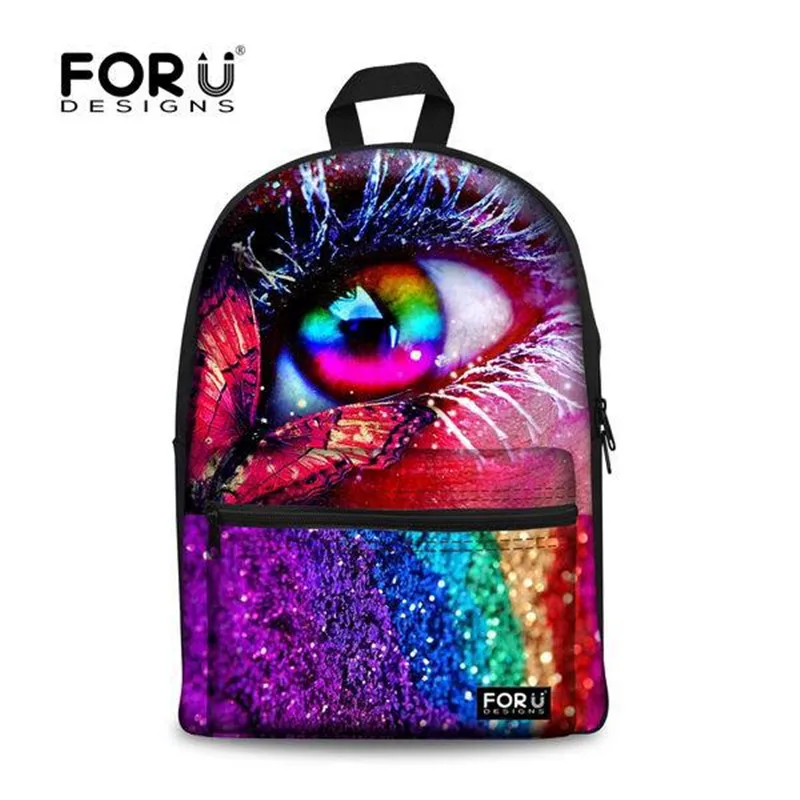 Новинка 2019 модный школьный рюкзак FORUDESIGNS для девочек с принтом Больших Глаз