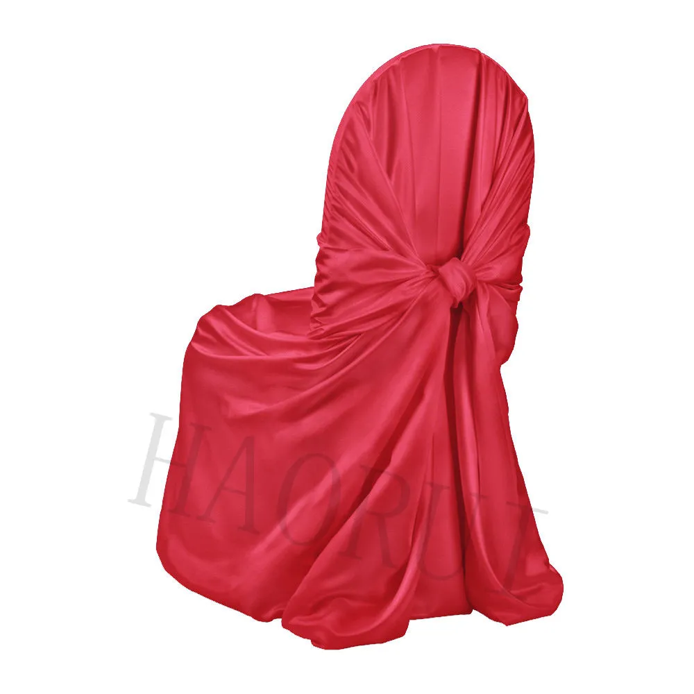 Free Shipping 100 pcs Universal Satin Red Pillowcase Style Self Tie