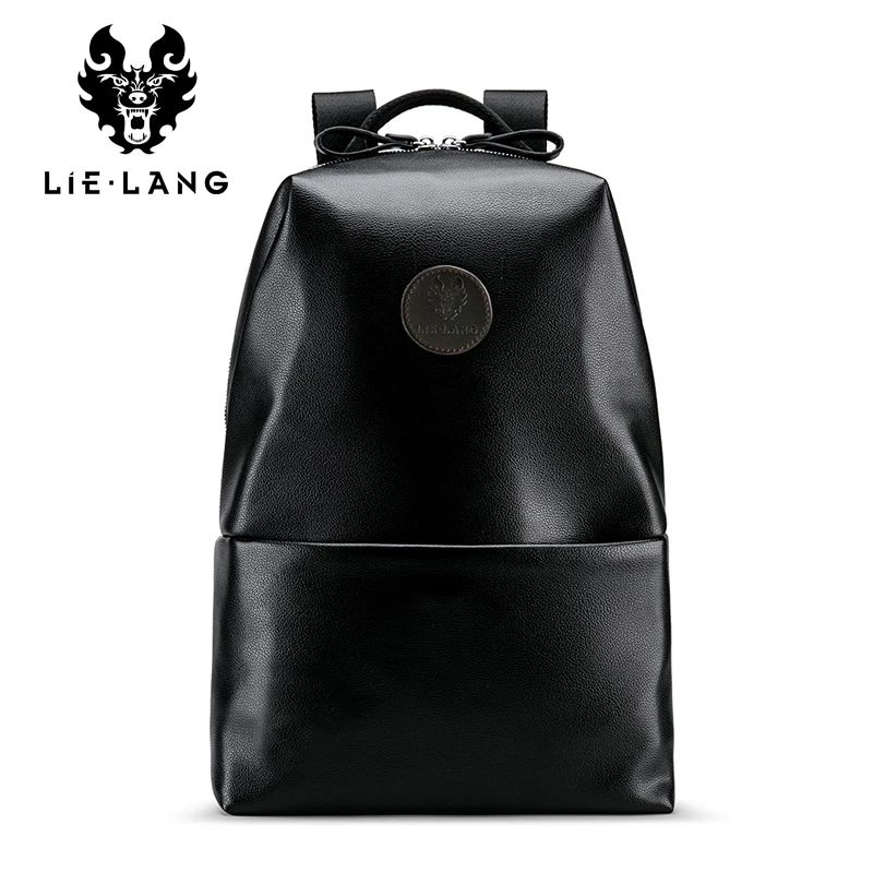 

LIELANG High Quality PU Leather Men Backpack Fashion School Bags For Teenager Man Large Capacity Casual Bag Men Black Backpacks