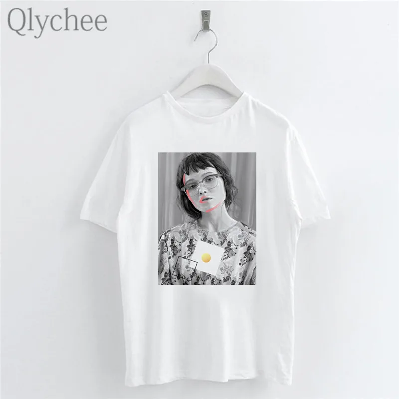 Qlychee Harajuku женские футболки с принтом персонажей из мультфильма топы для девочек
