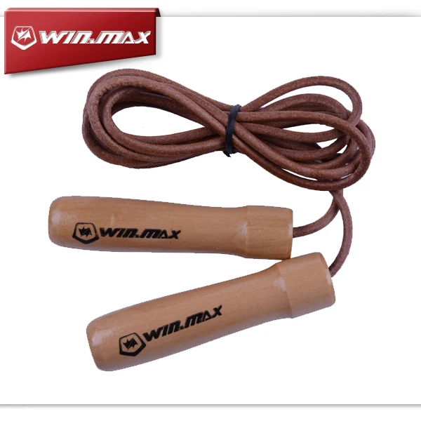 

Winmax New Fashion Skipping Fast Speed Gym Training Sports Exercise 2 .74 Meters Jump Rope With Wood Handle And Leather Rope