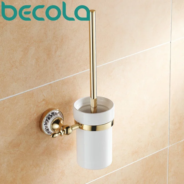 Becola Gold Plated Finish Toilet Brush Holder Bathroom Accessories Becola Gold Plated Finish Toilet Brush Holder Bathroom Accessories Br Ceramic Cup